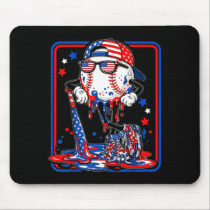Honkbalkoude druppel 4 juli patriotisch Amerikaans Muismat