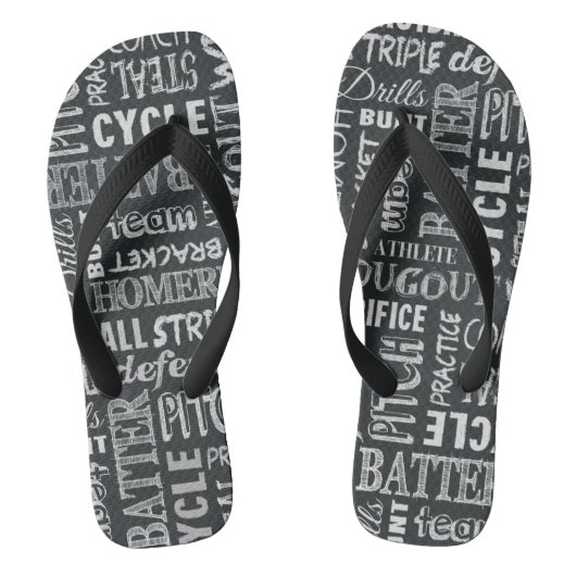 Honkbalkrijtbordtermen Teenslippers (Voetbed)