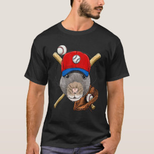 Honkbalkspeler Rat Muis Werper Vanger Honkbal T-shirt
