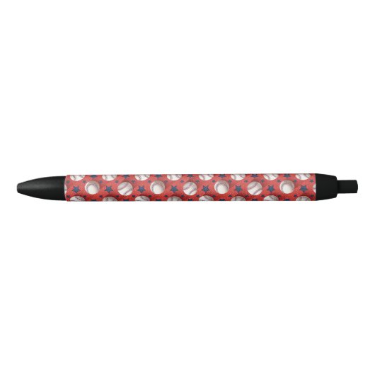 Honkbalkthema Zwarte Inkt Pen (Voorkant)