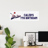 Honkbalkunde Sporten Aangepaste Persoonlijke Feest Poster (Thuiskantoor)