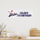 Honkbalkunde Sporten Aangepaste Persoonlijke Feest Poster (Keuken)