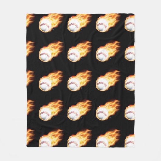Honkbalkzwart Fleece Deken (Voorkant)