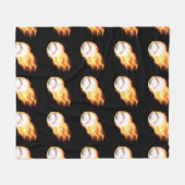 Honkbalkzwart Fleece Deken (Voorkant (Horizontaal))