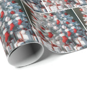 Honkballen en rode Sokken op een kerstboom Cadeaupapier (Rol Hoek)