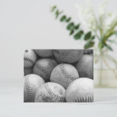 honkballen in zwart-wit briefkaart (Staand voorkant)