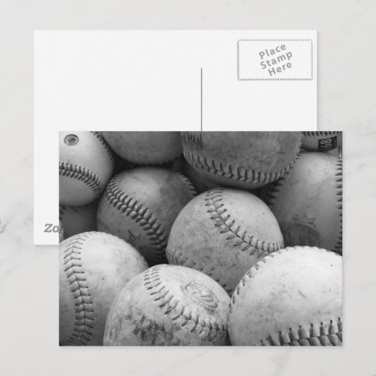  honkballen in zwart-wit briefkaart (Voorkant / Achterkant)