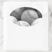 honkballen in zwart-wit ovale sticker (Tas)