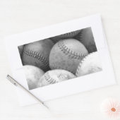 honkballen in zwart-wit rechthoekige sticker (Envelop)