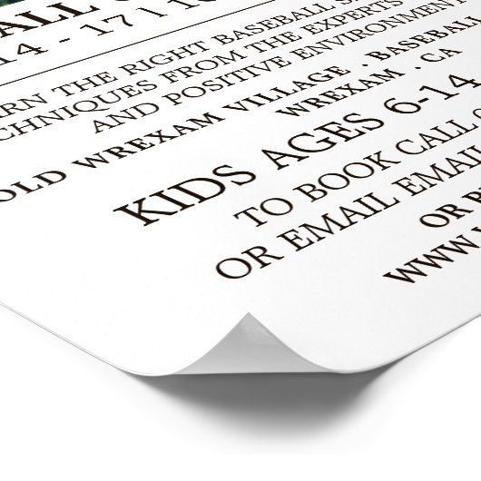 Honkballen op het veld, honkbal kamp advertentie poster (Hoek)