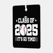 Honkballer Afstuderen Klasse van 2025 Senior Metalen Ornament (Voorkant links)