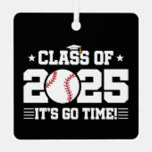 Honkballer Afstuderen Klasse van 2025 Senior Metalen Ornament (Achterkant)