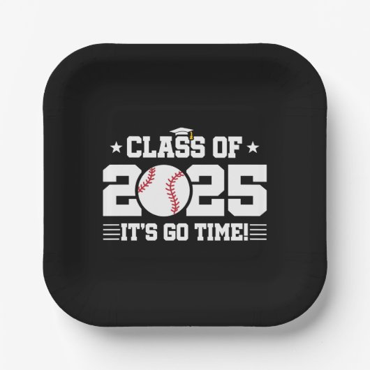 Honkballer Afstuderen Klasse van 2025 Senior Papieren Bordje (Voorkant)