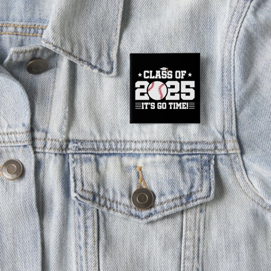 Honkballer Afstuderen Klasse van 2025 Senior Vierkante Button 5,1 Cm (In situ)