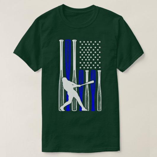 Honkballer Amerikaanse vlag T-shirt (Design voorkant)