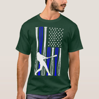 Honkballer Amerikaanse vlag T-shirt