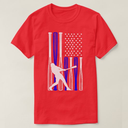 Honkballer Amerikaanse vlag T-shirt (Design voorkant)