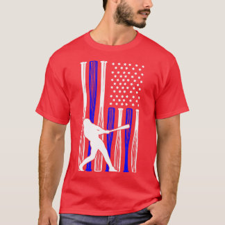 Honkballer Amerikaanse vlag T-shirt
