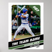 Honkballer  cadeau in wit groen poster (Voorkant)