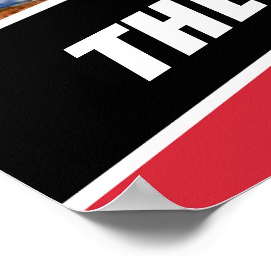 Honkballer cadeau in wit rood poster (Hoek)