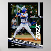 Honkballer Custom Gift in Blauw Poster (Voorkant)