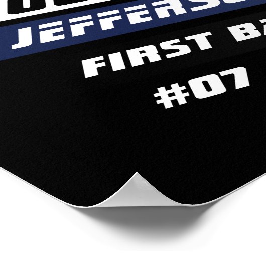 Honkballer Custom Gift in Blauw Poster (Hoek)