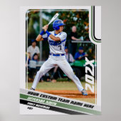 Honkballer Custom Gift in Grijs Groen Poster (Voorkant)