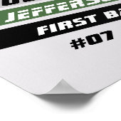 Honkballer Custom Gift in Grijs Groen Poster (Hoek)