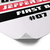 Honkballer Custom Gift in Grijs Rood Poster (Hoek)