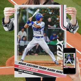 Honkballer Custom Gift in Grijs Rood Poster