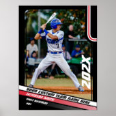 Honkballer Custom Gift in Rood Poster (Voorkant)