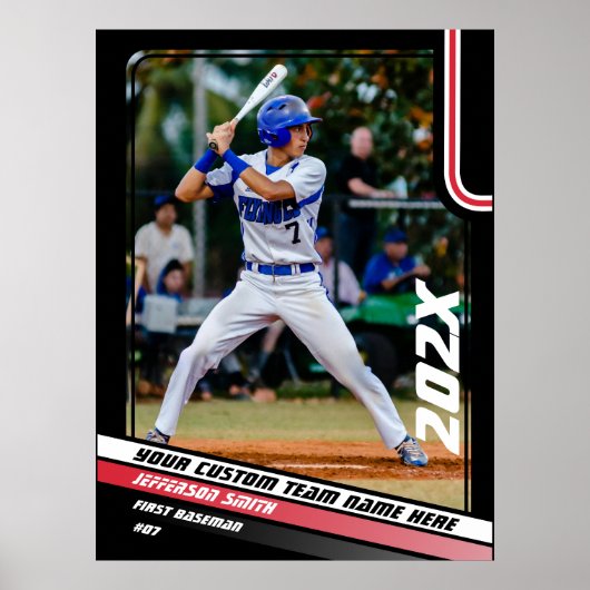 Honkballer Custom Gift in Rood Poster (Voorkant)