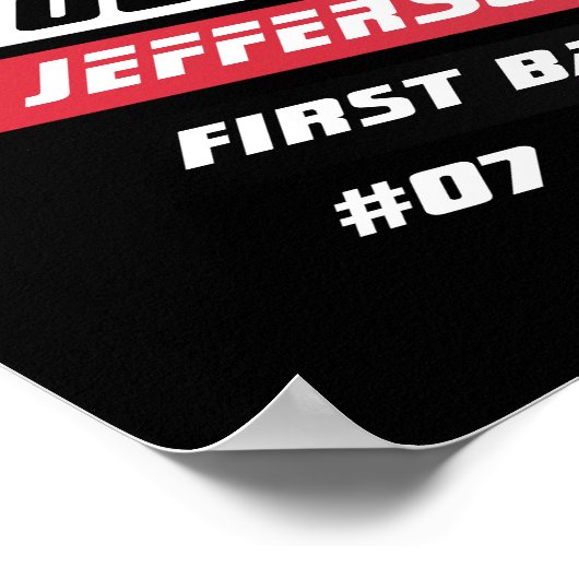 Honkballer Custom Gift in Rood Poster (Hoek)