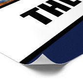 Honkballer Custom Gift Zwart Wit Blauw Poster (Hoek)