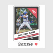 Honkballer Custom Gift Zwart Wit Rood Sticker (Vel)