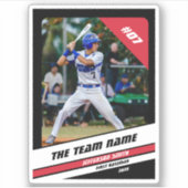 Honkballer Custom Gift Zwart Wit Rood Sticker (Voorkant)