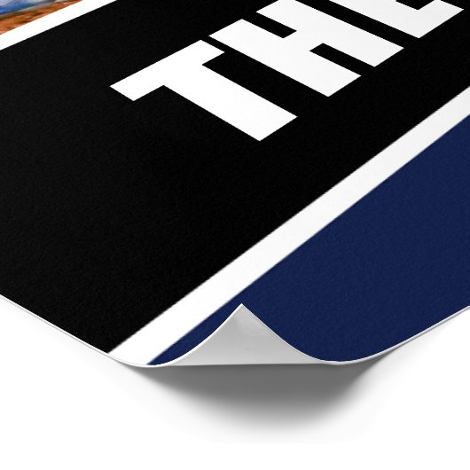 Honkballer  Gift in Wit Blauw Poster (Hoek)