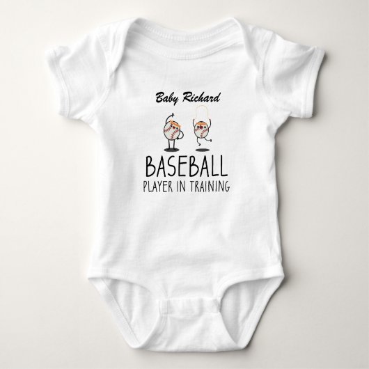 Honkballer in opleiding | Aangepaste Baby honkbal Romper (Voorkant)