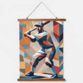 Honkballer kubist wandtapijt hangend wandkleed (Voorkant)