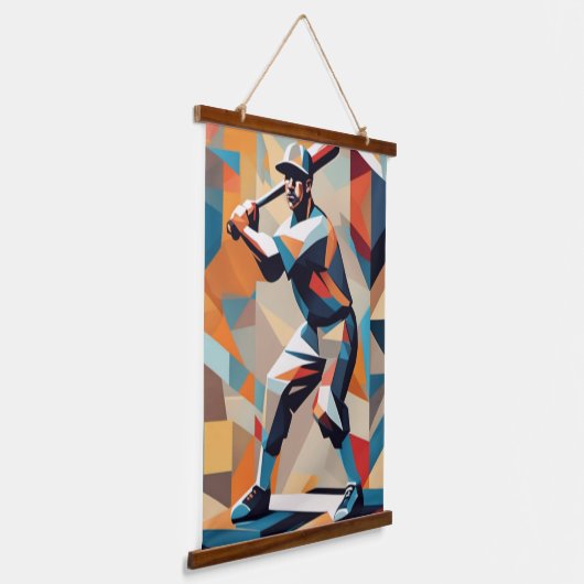 Honkballer kubist wandtapijt hangend wandkleed (Gebogen)