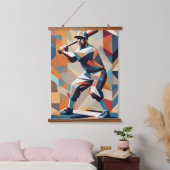 Honkballer kubist wandtapijt hangend wandkleed (Slaapkamer)