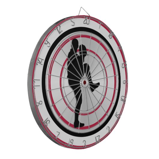 Honkballer Linkerhand Pitcher Windup Dartbord (Voorkant Links)