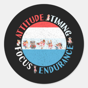 Honkballer Mindset - Rood Wit Blauw Ronde Sticker