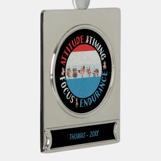 Honkballer Mindset - Rood Wit Blauw Verzilverd Banner Ornament (Rechts)