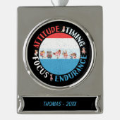 Honkballer Mindset - Rood Wit Blauw Verzilverd Banner Ornament (Voorkant)