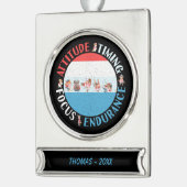 Honkballer Mindset - Rood Wit Blauw Verzilverd Banner Ornament (Links)