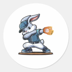 Honkballer Paashaas T-shirt Happy Easter Holi Ronde Sticker