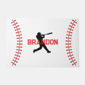 Honkballer Silhouet met naam Sport Thema Deurmat (Voorkant)