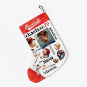 Honkballer Softball GEPERSONALISEERDE Foto & Naam Kleine Kerstsok (Achterkant (Hangend))