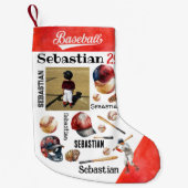 Honkballer Softball GEPERSONALISEERDE Foto & Naam Kleine Kerstsok (Voorkant)
